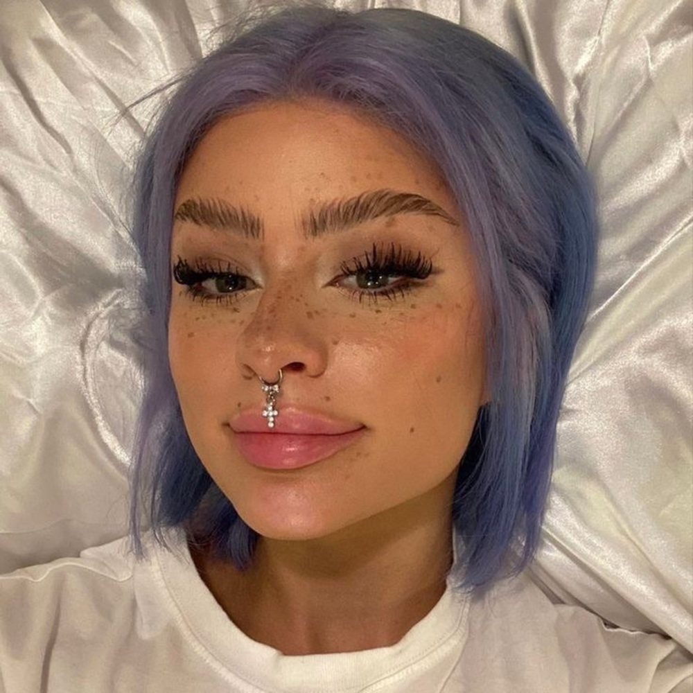 New lavender lace front human hair wig new